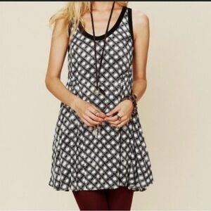 Free People Black and White Sleeveless Tank Top